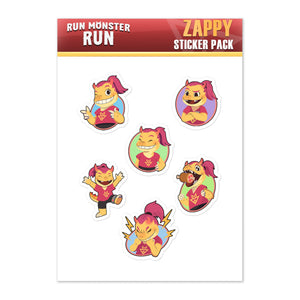 Zappy Sticker Pack glossy monster stickers by Run Monster Run