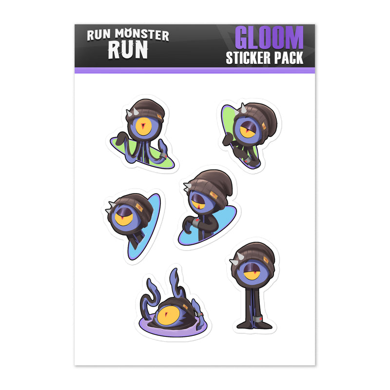Gloom Sticker Pack glossy monster stickers by Run Monster Run
