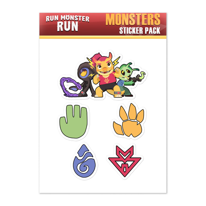 Monsters Sticker Pack glossy Run Monster Run character stickers