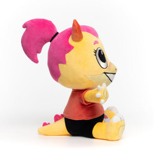 Front view of Zappy Plush monster collectible