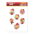 Zappy Sticker Pack glossy monster stickers by Run Monster Run
